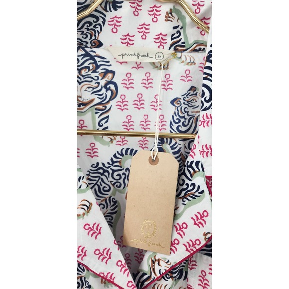 New NWT Anthropologie Print fresh Tiger Queen Pajama Short Set Women’s 2X - Picture 13 of 14